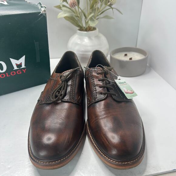 Mephisto Waino Leather Derby Shoes Lace Up Dark Brown Men 9 Tried On Comfort - Picture 2 of 10